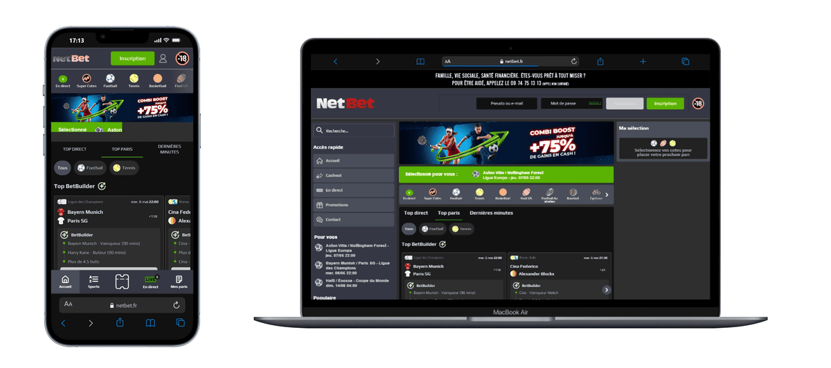 Netbet.fr - meilleur site de paris sportif en France