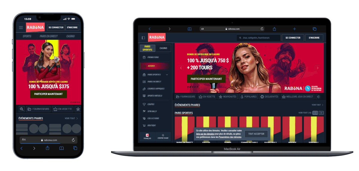 Rabona - le top site de paris sportif au Canada pour le live betting
